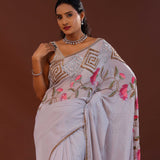 Soft Lavender Georgette Saree