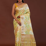 Corn Harvest Yellow And Green Rangkat Banarasi Saree