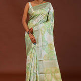 Pista Green Rangkat Banarasi Saree