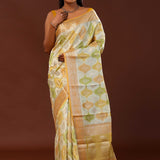 Corn Harvest Yellow Rangkat Banarasi Saree