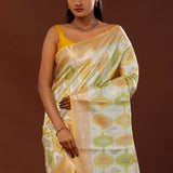 Corn Harvest Yellow Rangkat Banarasi Saree