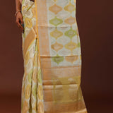 Corn Harvest Yellow Rangkat Banarasi Saree
