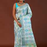 Light Blue Rangkat Banarasi Saree