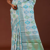 Light Blue Rangkat Banarasi Saree