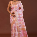 Light Pink Rangkat Banarasi Saree