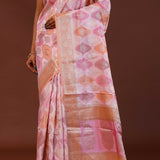 Light Pink Rangkat Banarasi Saree
