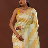Dark Peach Rangkat Banarasi Saree