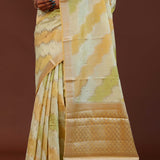 Dark Peach Rangkat Banarasi Saree