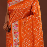 Vibrant Orange Patola Saree