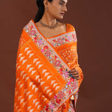 Vibrant Orange Patola Saree