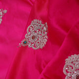Punch Pink Satin Crepe Saree