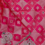 Punch Pink Satin Crepe Saree