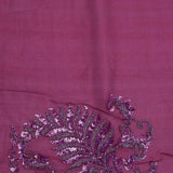 Burgundy Organza Saree With Open Designer Border