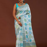 Blue Rangkat Banarasi Saree