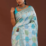 Blue Rangkat Banarasi Saree