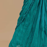 Sea Green Chinon Crepe Drape Saree