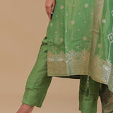 Emerald Green Banarasi Tissue Kurta Set