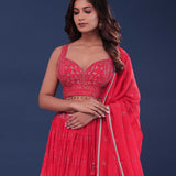 Dark Orange Georgette Lehenga Set