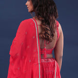 Dark Orange Georgette Lehenga Set