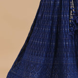 Navy Blue Crushed Georgette Lehenga Set