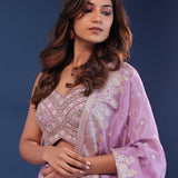 Orchid Purple Raw Silk Lehenga Set