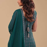 Bottle Green Georgette Kurta Set