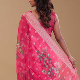 Deep Pink Tissue Kurta Set