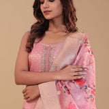 Light Pink Chanderi Silk Kurta Set