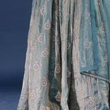Pale Blue Tissue Lehenga Set