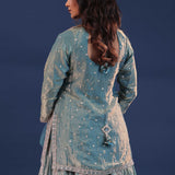 Pale Blue Tissue Lehenga Set