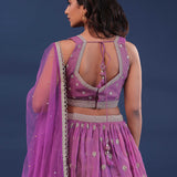Bright Purple Organza Lehenga Set