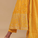 Amber Yellow Silk Anarkali Set