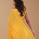 Amber Yellow Silk Anarkali Set