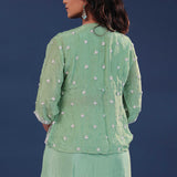 Pista Green Organza Indo-Western Set