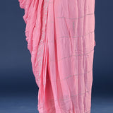 Rose Pink Silk Drape Saree