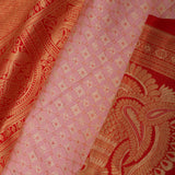 Soft Pink Kanjivaram Silk Saree With Contrast Border