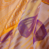 Golden Kanjivaram Saree With Floral Design
