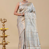 Light Brown Kanjivaram Saree With Designer Border