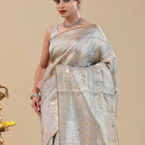 Light Brown Kanjivaram Saree With Designer Border