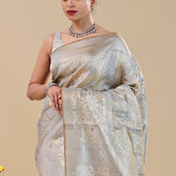 Light Brown Kanjivaram Saree With Designer Border