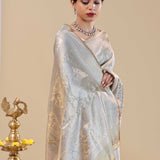 Light Brown Kanjivaram Saree With Designer Border