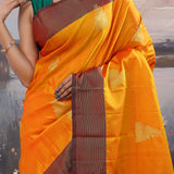Safety Orange Kanjivaram Saree