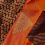 Safety Orange Kanjivaram Saree