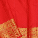 Vibrant Orange Kanjivaram Saree With Ogee-Shape Design