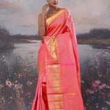French Rose Kanjivaram Saree