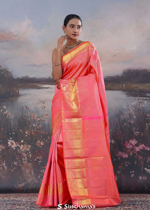 <img> French Rose Kanjivaram Saree