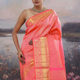 French Rose Kanjivaram Saree