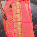 French Rose Kanjivaram Saree