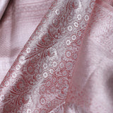 Dusty Pink Kanjivaram Saree With Silver Zari