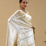 Light Brown Kanjivaram Tissue Saree With Brocade Design